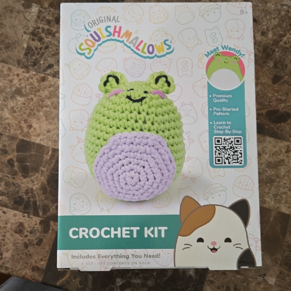 SQUISHMALLOWS Crochet Kit with Purple and Green Yarn